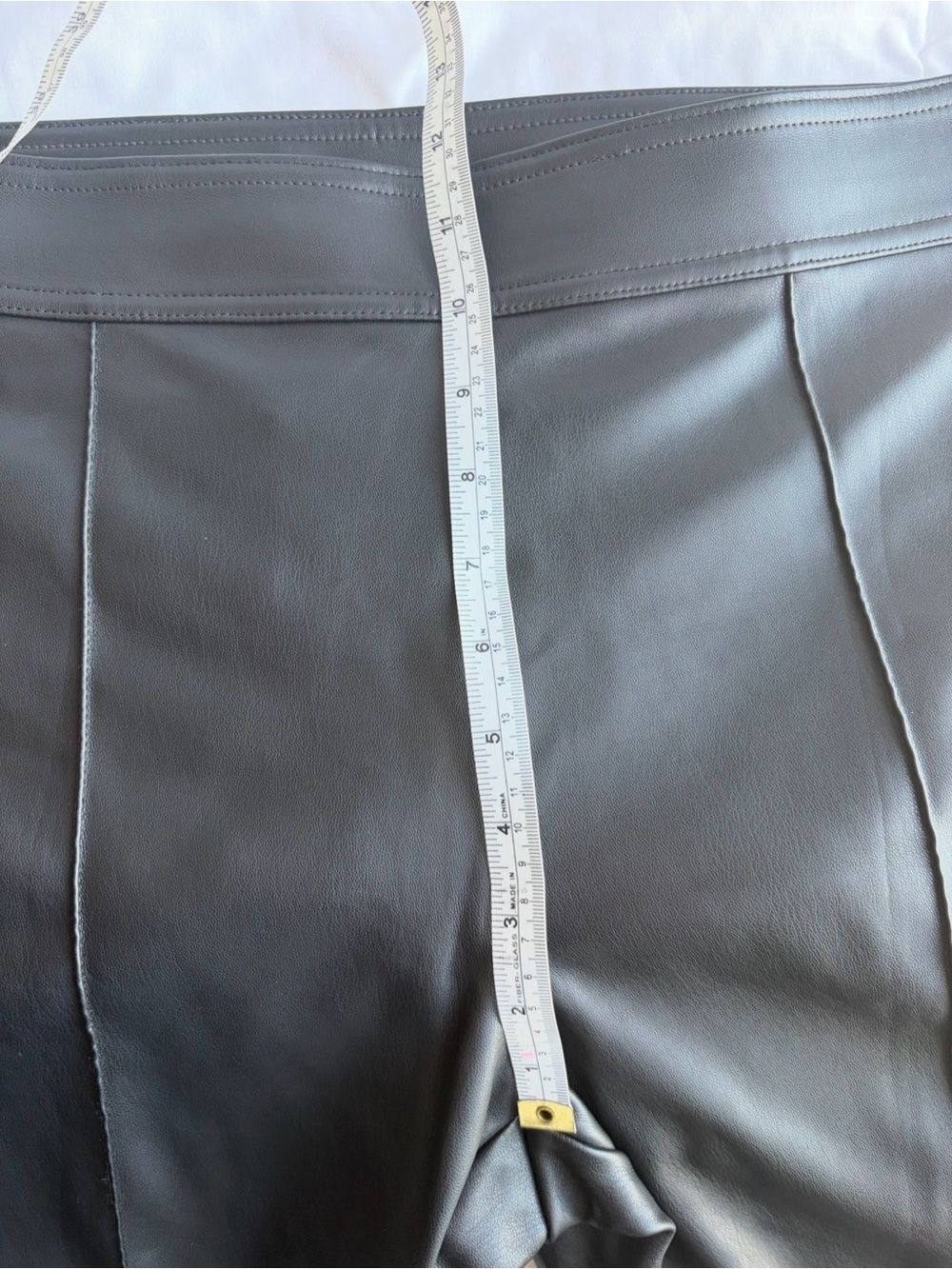 LOFT Size 10 Black Faux Leather Look.
Long Bootcut Flare Pants. Side Zipper. - Picture 13 of 15